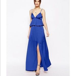 ASOS Blue Peplum Maxi